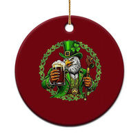 Irish Patriotic Eagle Leprechaun Ceramic Ornament St Patricks Day Gift