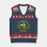 Irish Patriotic Eagle Leprechaun V-Neck Knit Sweater Vest St Patricks Day Gift