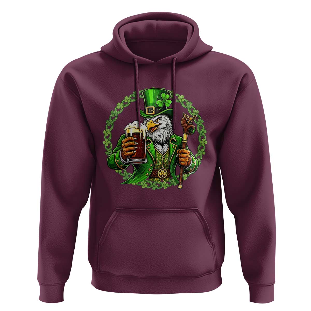 Irish Patriotic Eagle Leprechaun Hoodie St Patricks Day Gift