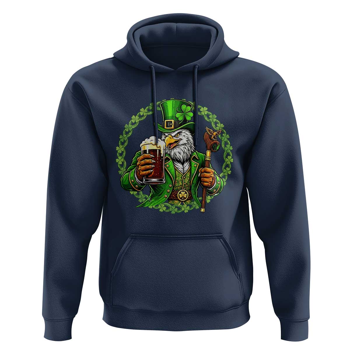 Irish Patriotic Eagle Leprechaun Hoodie St Patricks Day Gift