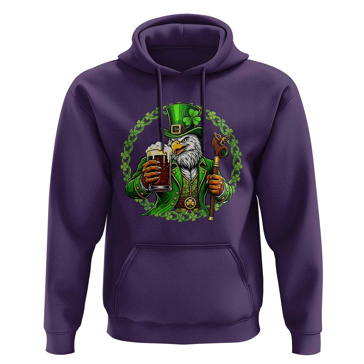 Irish Patriotic Eagle Leprechaun Hoodie St Patricks Day Gift