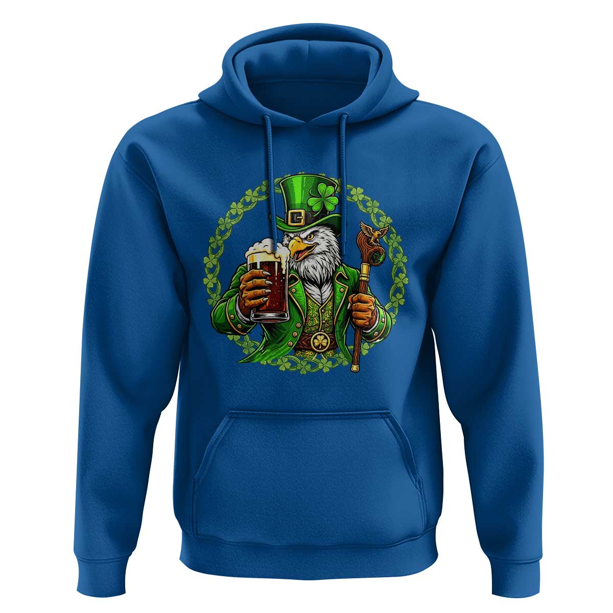 Irish Patriotic Eagle Leprechaun Hoodie St Patricks Day Gift