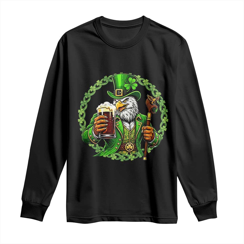 Irish Patriotic Eagle Leprechaun Long Sleeve Shirt St Patricks Day Gift