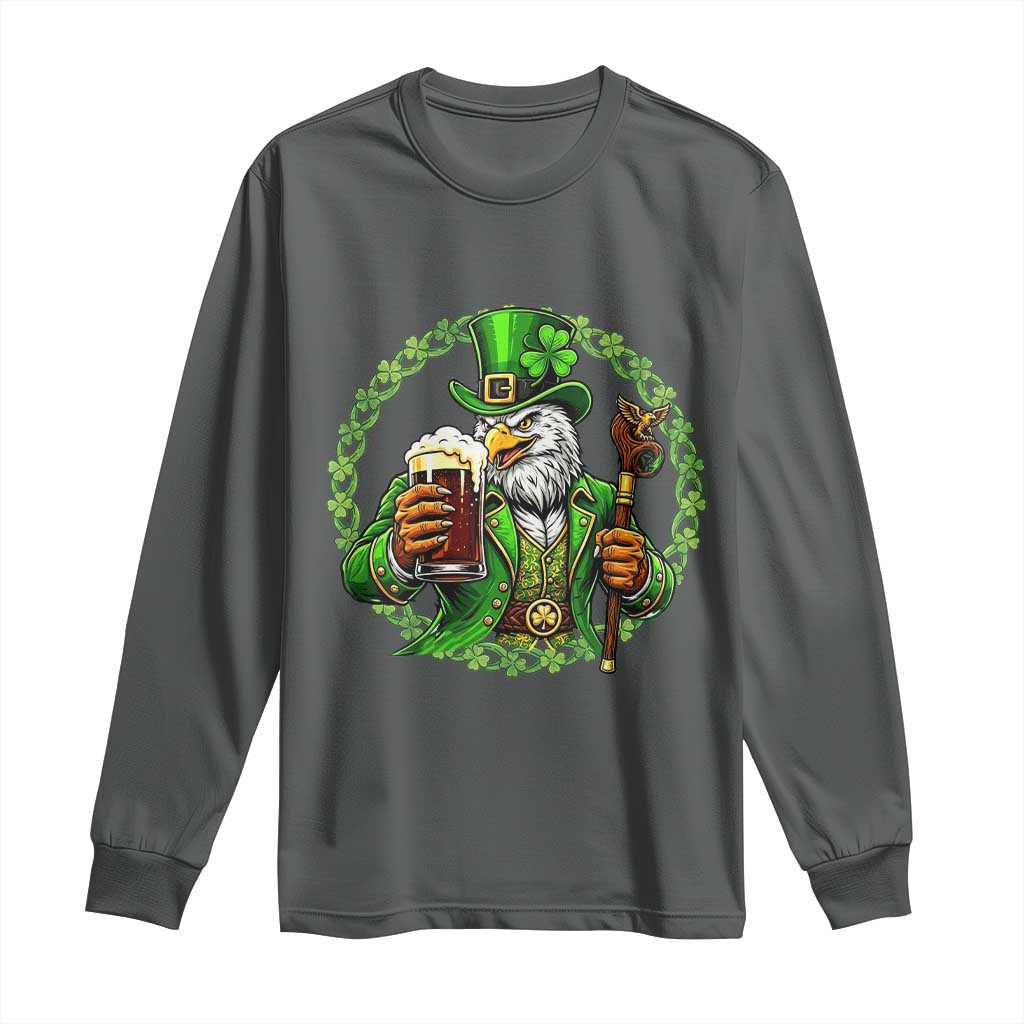 Irish Patriotic Eagle Leprechaun Long Sleeve Shirt St Patricks Day Gift