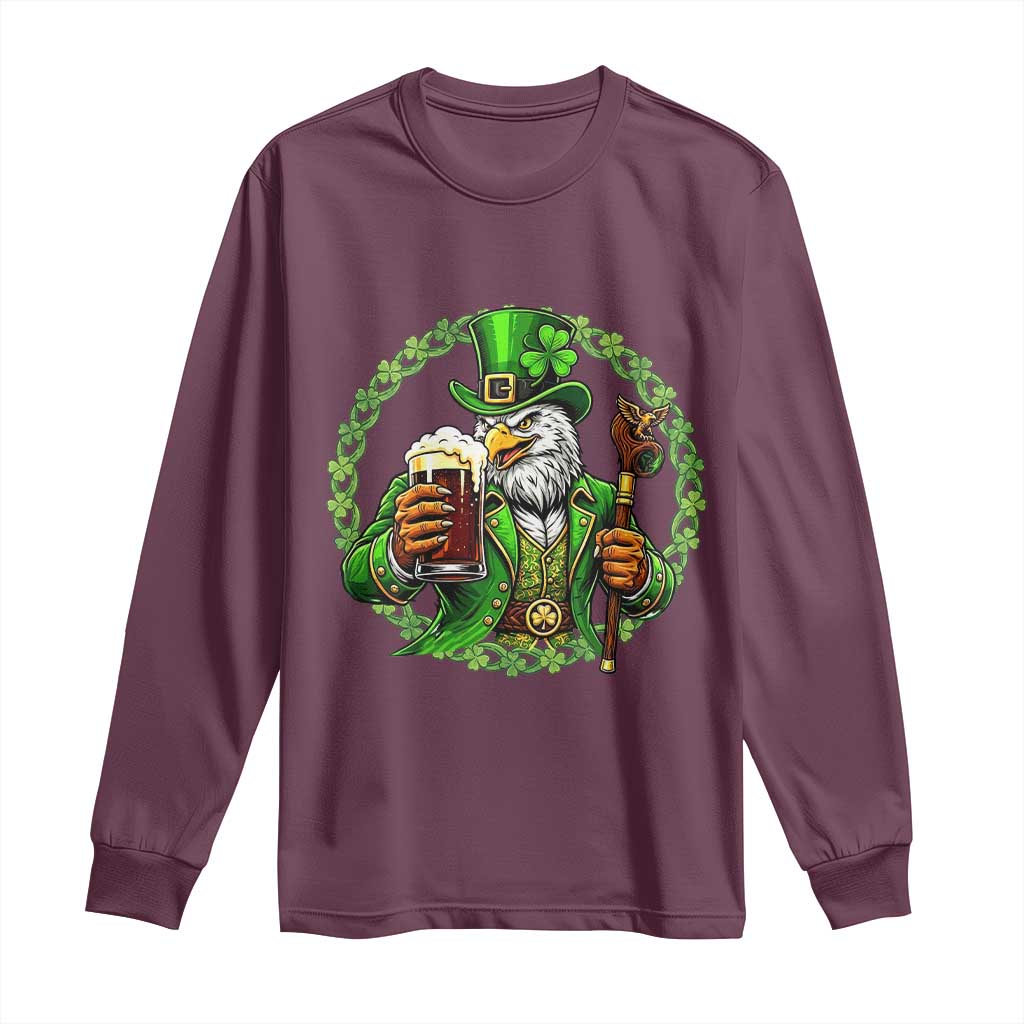 Irish Patriotic Eagle Leprechaun Long Sleeve Shirt St Patricks Day Gift