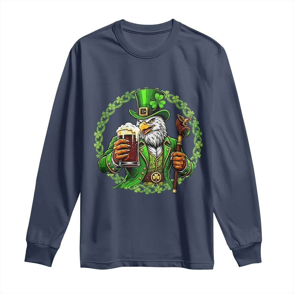 Irish Patriotic Eagle Leprechaun Long Sleeve Shirt St Patricks Day Gift