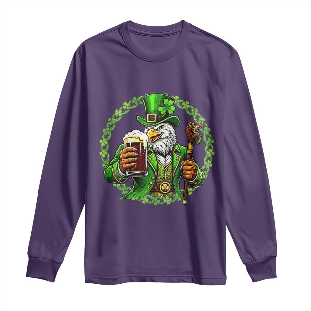 Irish Patriotic Eagle Leprechaun Long Sleeve Shirt St Patricks Day Gift