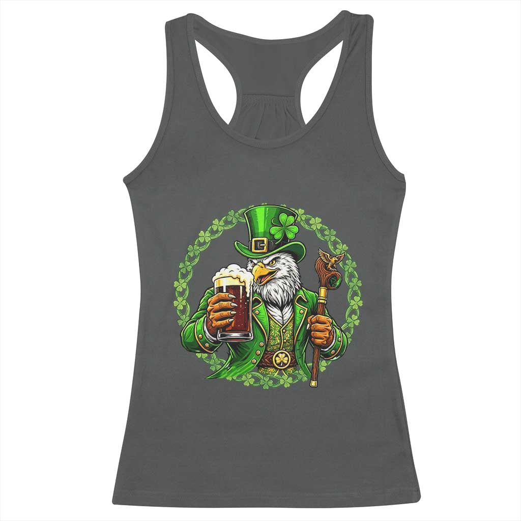 Irish Patriotic Eagle Leprechaun Racerback Tank Top St Patricks Day Gift