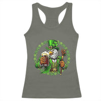 Irish Patriotic Eagle Leprechaun Racerback Tank Top St Patricks Day Gift