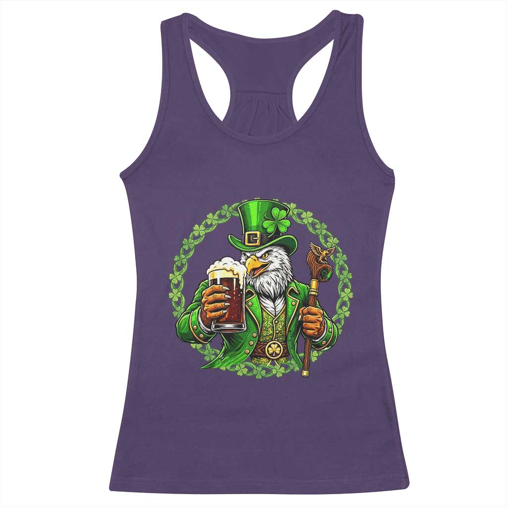 Irish Patriotic Eagle Leprechaun Racerback Tank Top St Patricks Day Gift