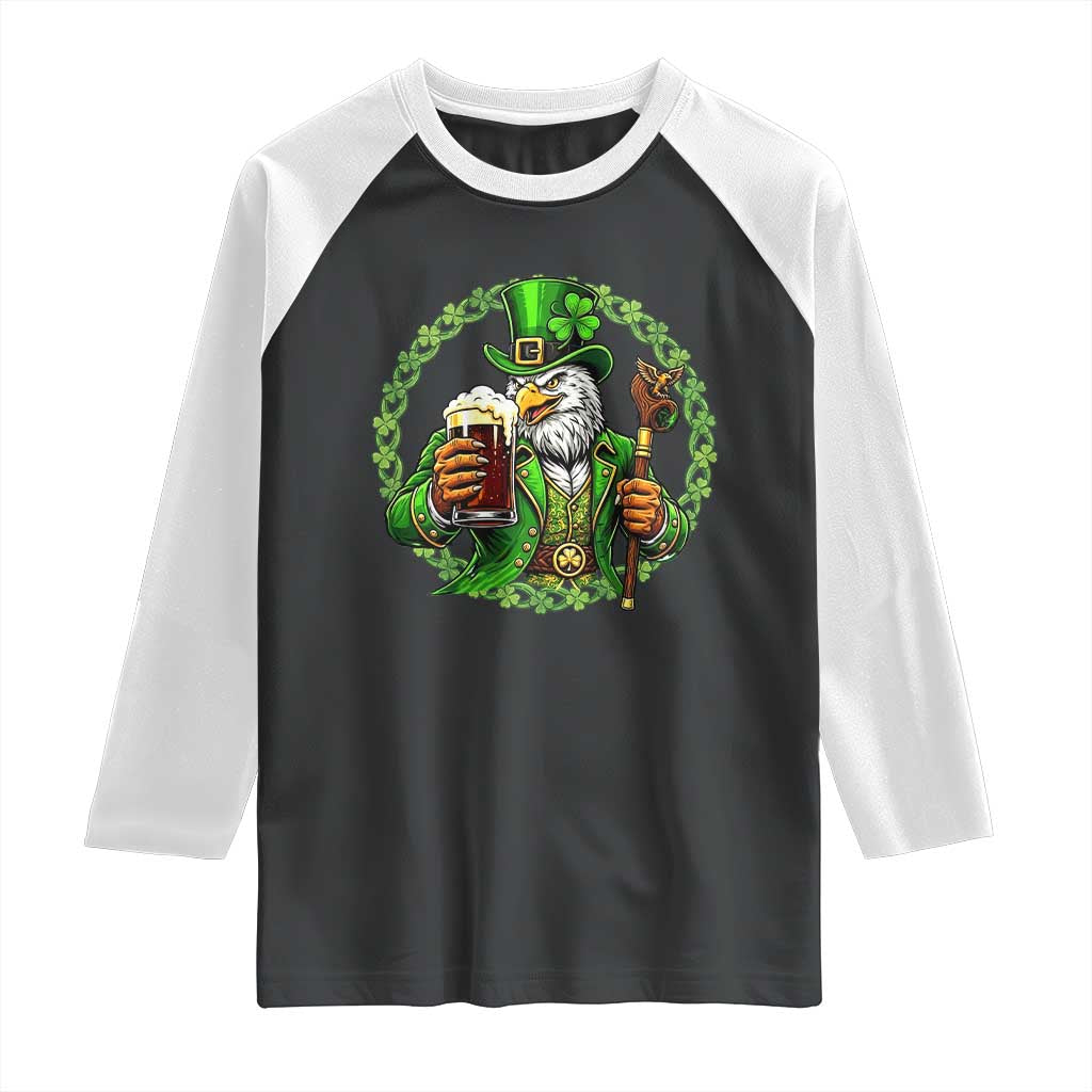 Irish Patriotic Eagle Leprechaun Raglan Shirt St Patricks Day Gift