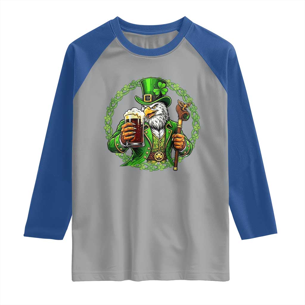 Irish Patriotic Eagle Leprechaun Raglan Shirt St Patricks Day Gift