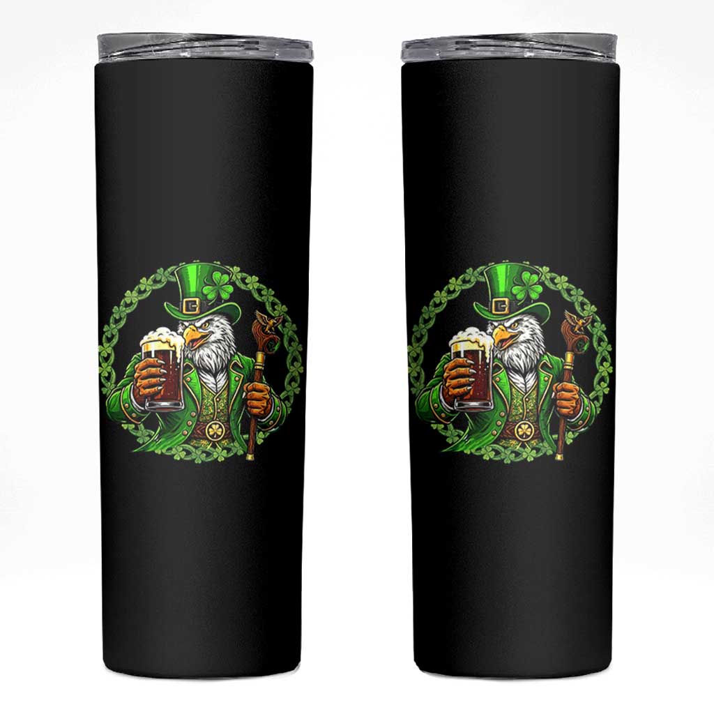 Irish Patriotic Eagle Leprechaun Skinny Tumbler St Patricks Day Gift