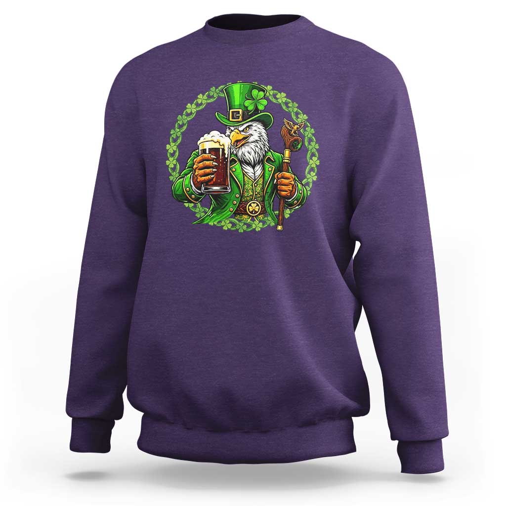Irish Patriotic Eagle Leprechaun Sweatshirt St Patricks Day Gift