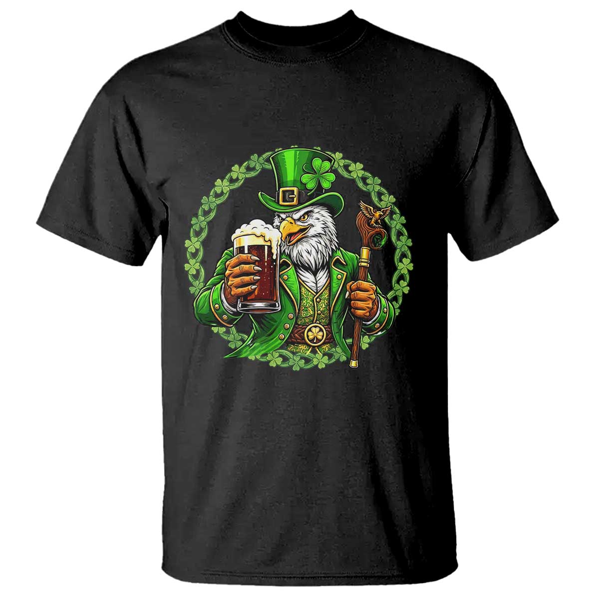 Irish Patriotic Eagle Leprechaun T Shirt St Patricks Day Gift