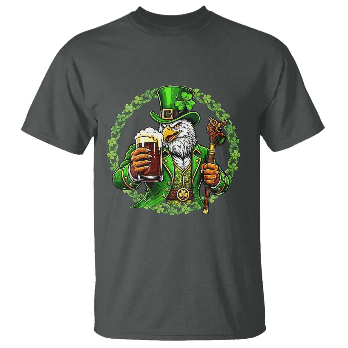 Irish Patriotic Eagle Leprechaun T Shirt St Patricks Day Gift
