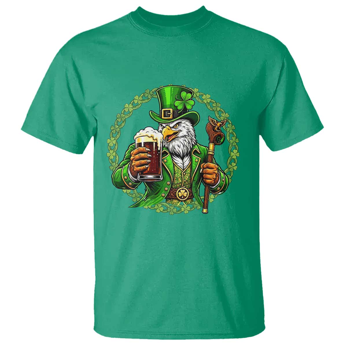 Irish Patriotic Eagle Leprechaun T Shirt St Patricks Day Gift