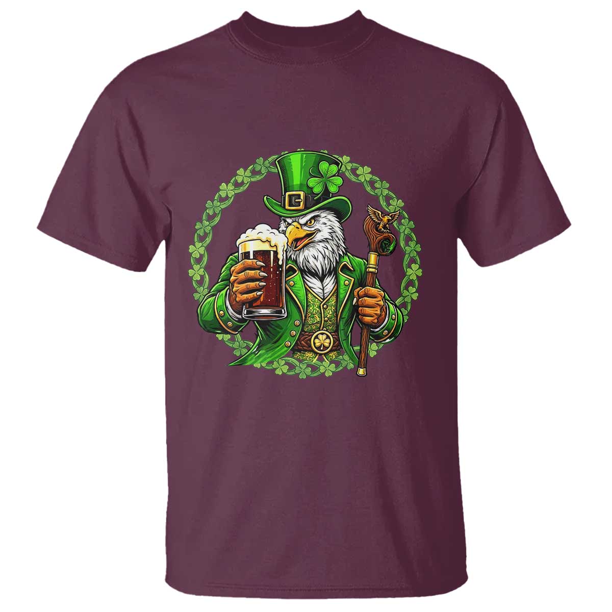Irish Patriotic Eagle Leprechaun T Shirt St Patricks Day Gift