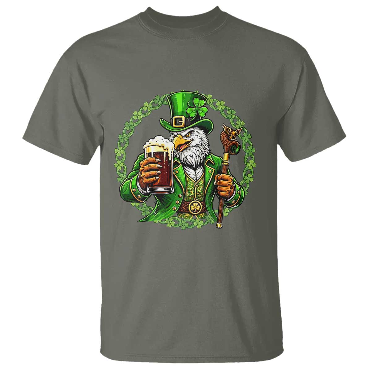 Irish Patriotic Eagle Leprechaun T Shirt St Patricks Day Gift