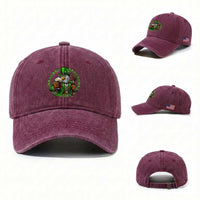 Irish Patriotic Eagle Leprechaun Washed Cotton Baseball Cap St Patricks Day Gift