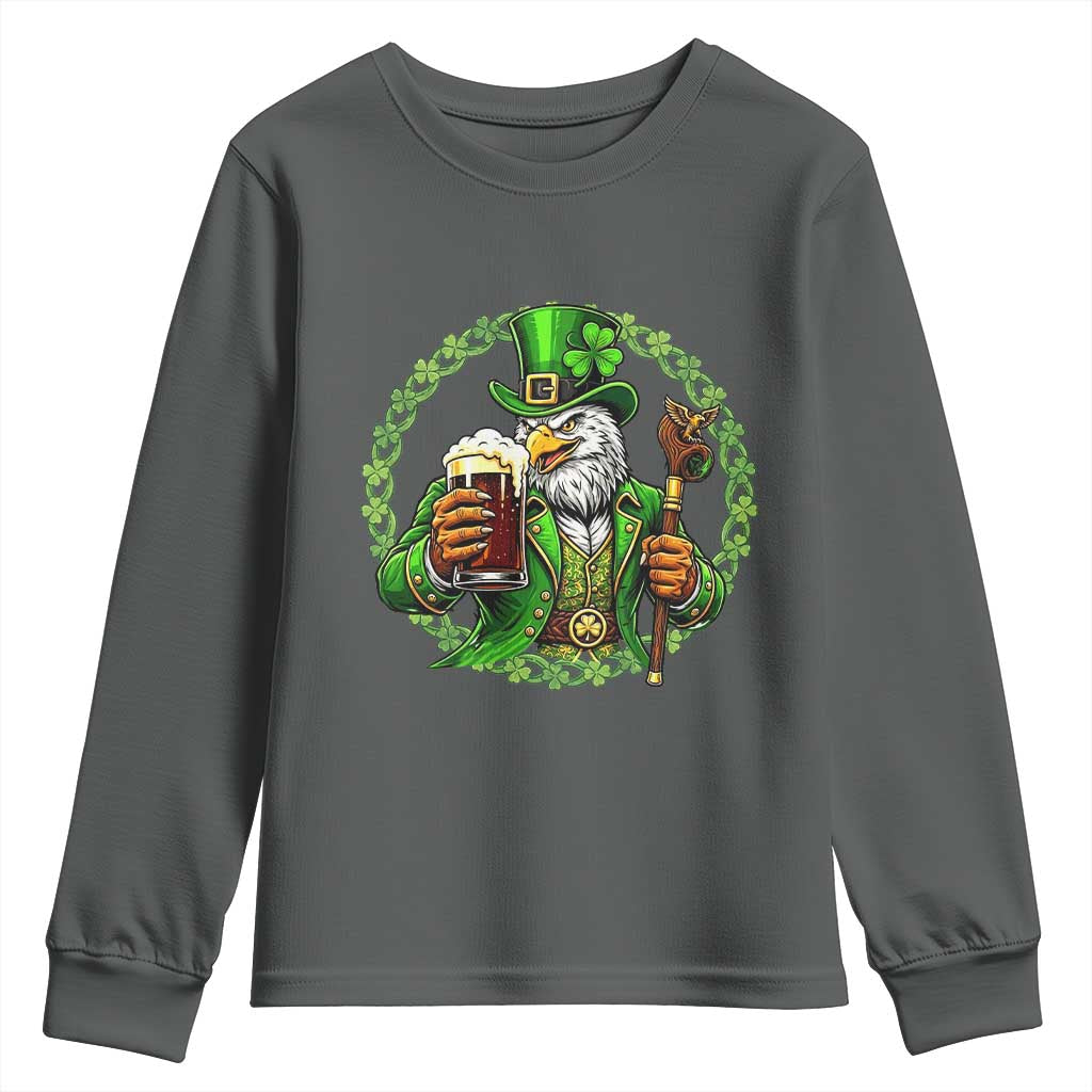 Irish Patriotic Eagle Leprechaun Youth Sweatshirt St Patricks Day Gift
