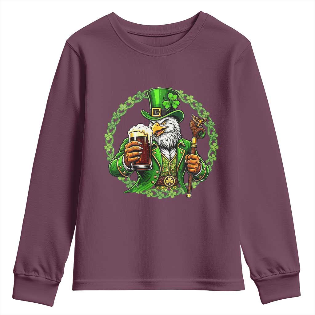 Irish Patriotic Eagle Leprechaun Youth Sweatshirt St Patricks Day Gift
