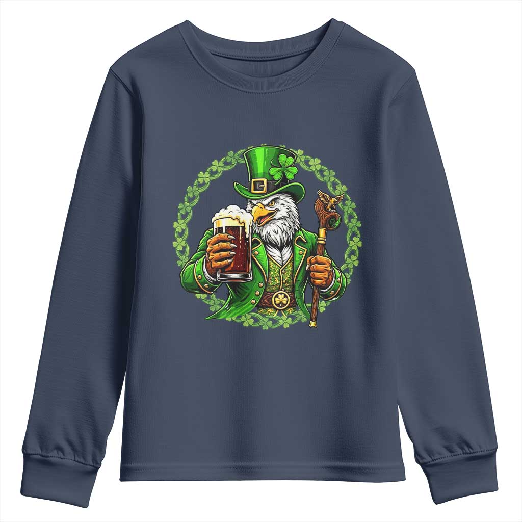 Irish Patriotic Eagle Leprechaun Youth Sweatshirt St Patricks Day Gift
