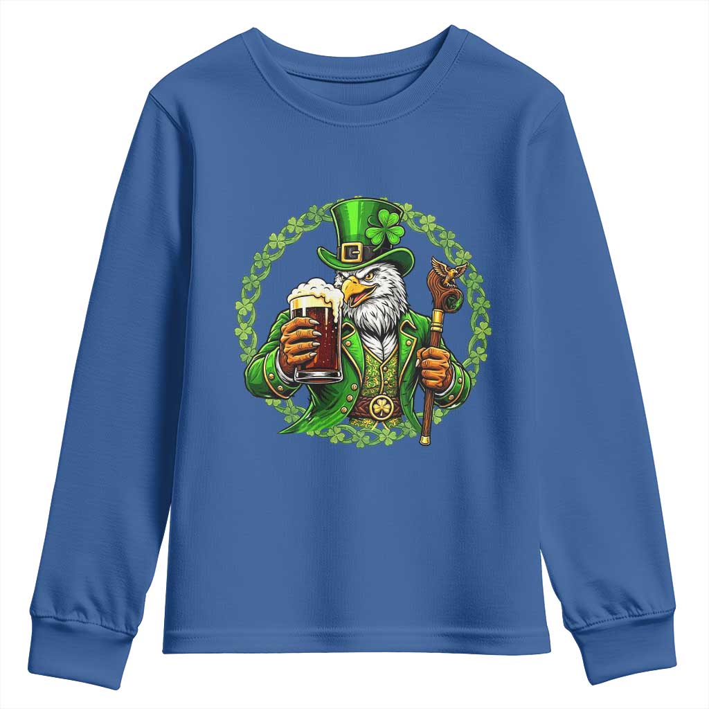 Irish Patriotic Eagle Leprechaun Youth Sweatshirt St Patricks Day Gift