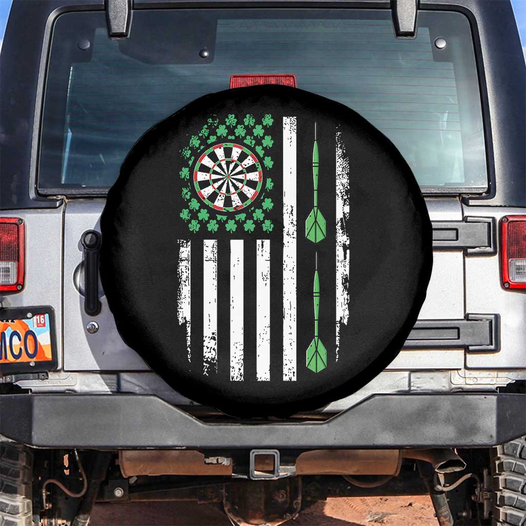 Irish American Darts Shamrock Flag Gift Spare Tire Cover