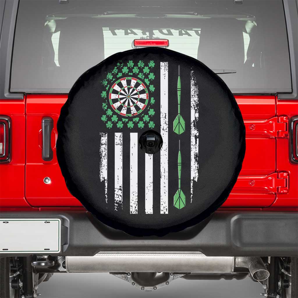 Irish American Darts Shamrock Flag Gift Spare Tire Cover