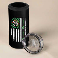 Irish American Darts Shamrock Flag Gift 4 in 1 Can Cooler Tumbler