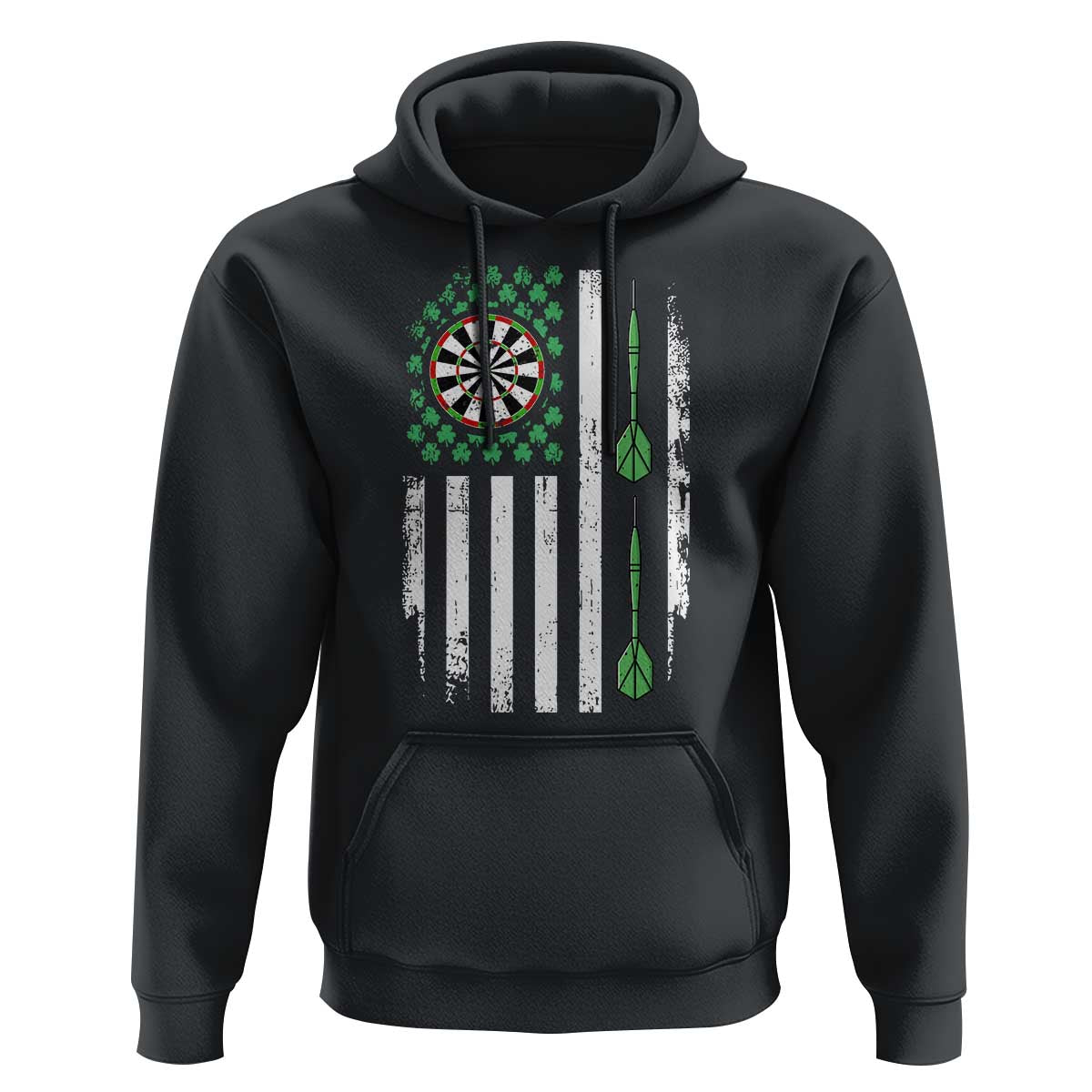 Irish American Darts Shamrock Flag Gift Hoodie