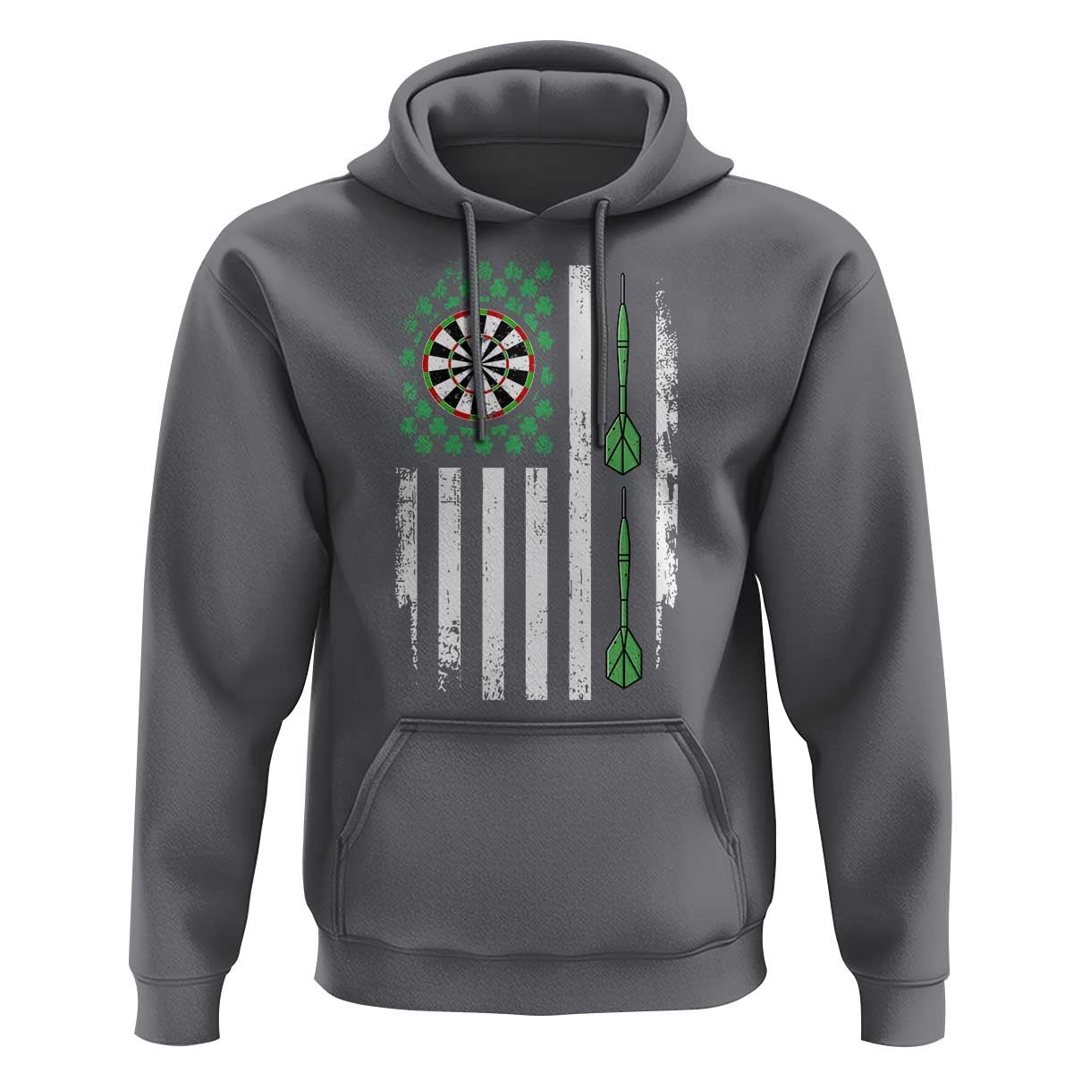 Irish American Darts Shamrock Flag Gift Hoodie