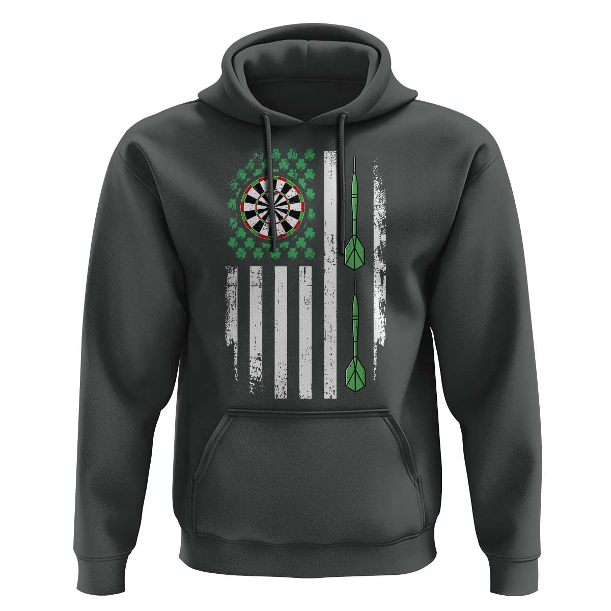 Irish American Darts Shamrock Flag Gift Hoodie