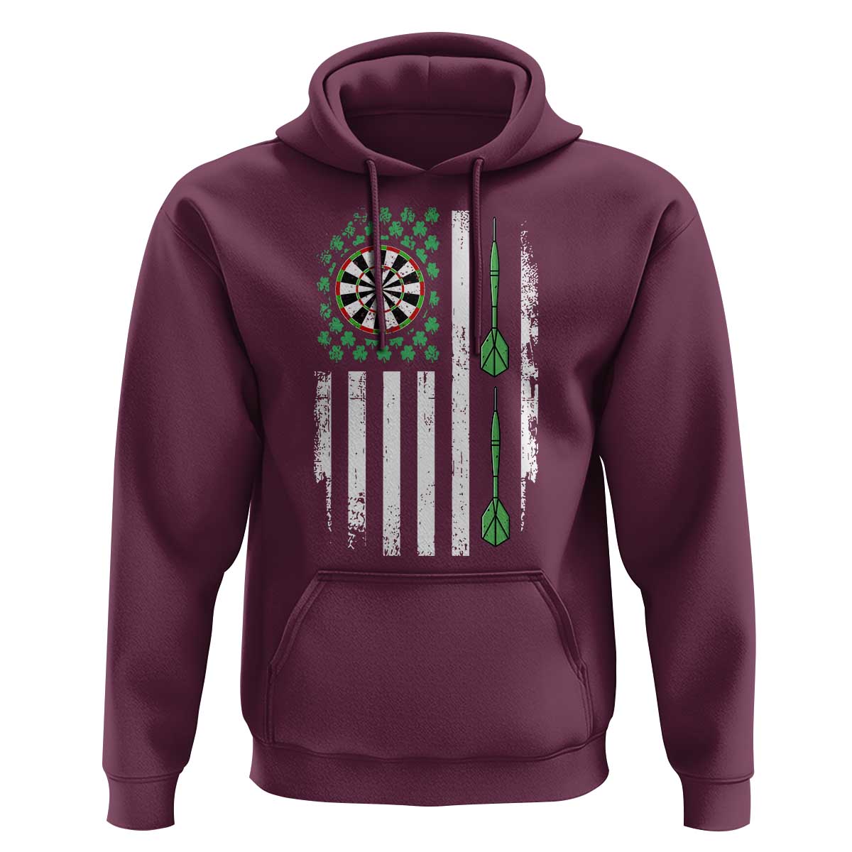 Irish American Darts Shamrock Flag Gift Hoodie