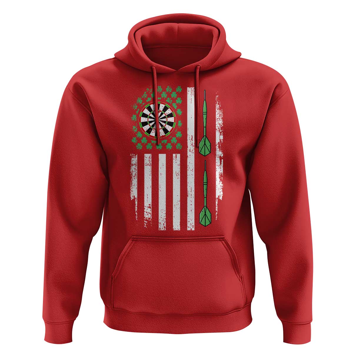 Irish American Darts Shamrock Flag Gift Hoodie