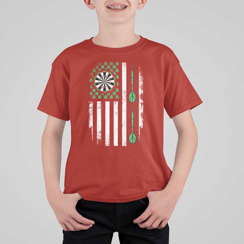 Irish American Darts Shamrock Flag Gift T Shirt For Kid