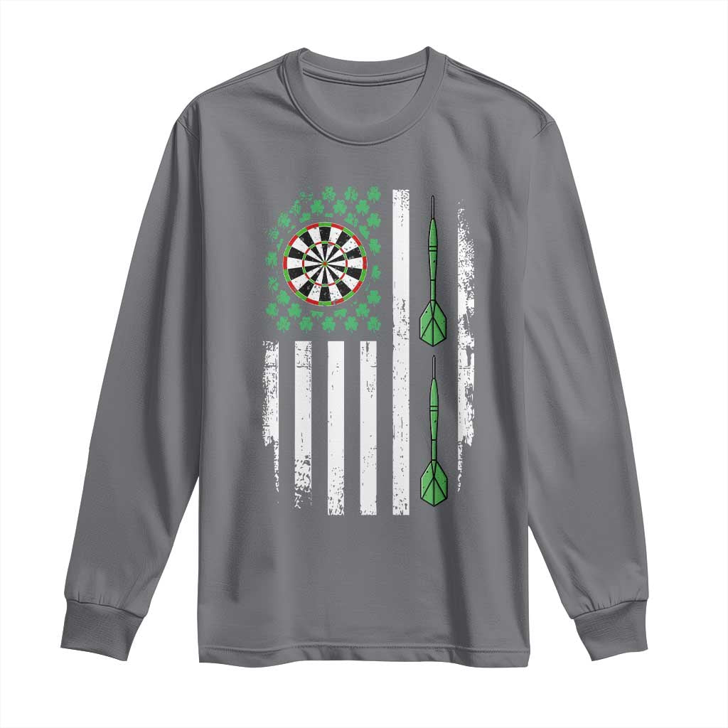 Irish American Darts Shamrock Flag Gift Long Sleeve Shirt