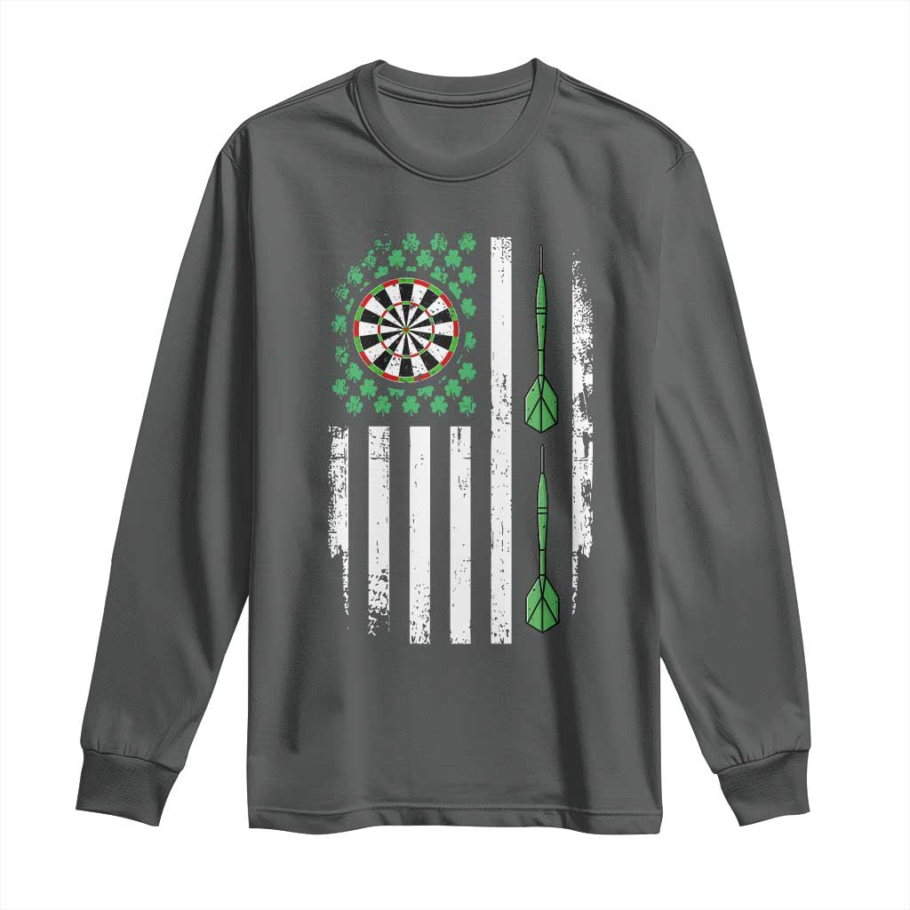 Irish American Darts Shamrock Flag Gift Long Sleeve Shirt