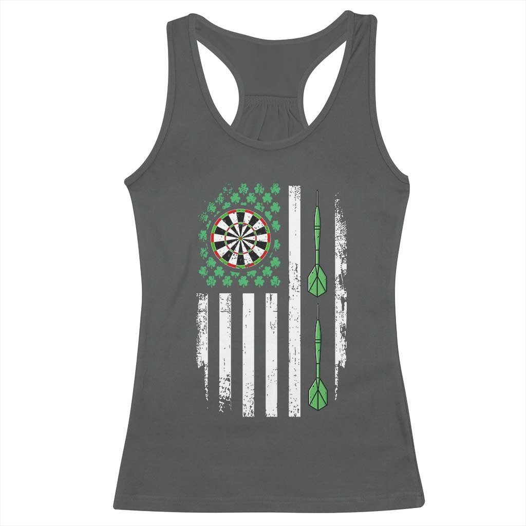 Irish American Darts Shamrock Flag Gift Racerback Tank Top