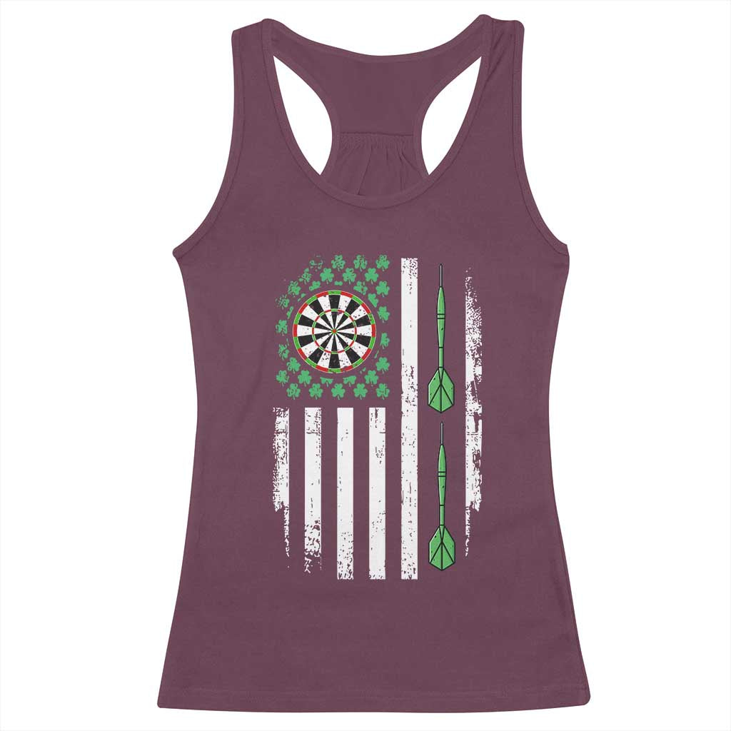 Irish American Darts Shamrock Flag Gift Racerback Tank Top