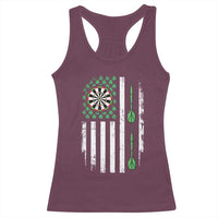 Irish American Darts Shamrock Flag Gift Racerback Tank Top