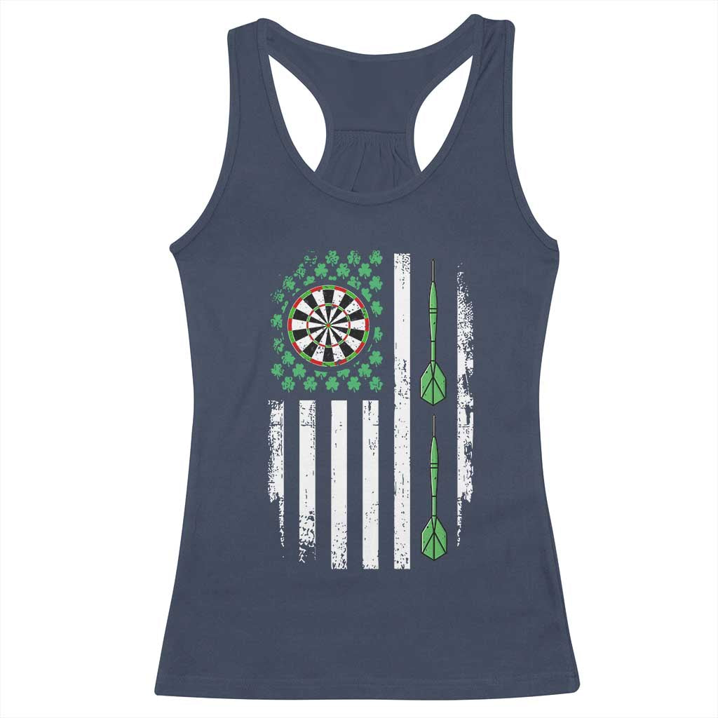 Irish American Darts Shamrock Flag Gift Racerback Tank Top
