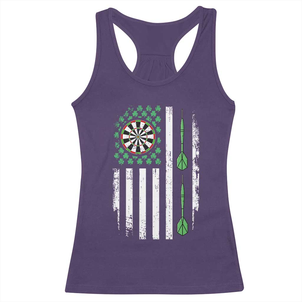 Irish American Darts Shamrock Flag Gift Racerback Tank Top