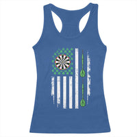 Irish American Darts Shamrock Flag Gift Racerback Tank Top