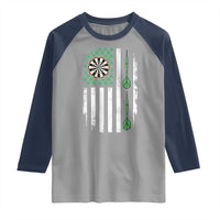 Irish American Darts Shamrock Flag Gift Raglan Shirt
