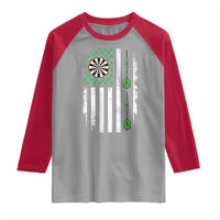 Irish American Darts Shamrock Flag Gift Raglan Shirt