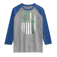 Irish American Darts Shamrock Flag Gift Raglan Shirt