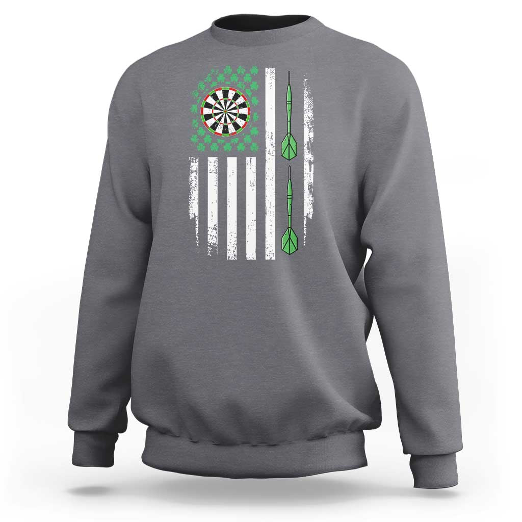 Irish American Darts Shamrock Flag Gift Sweatshirt