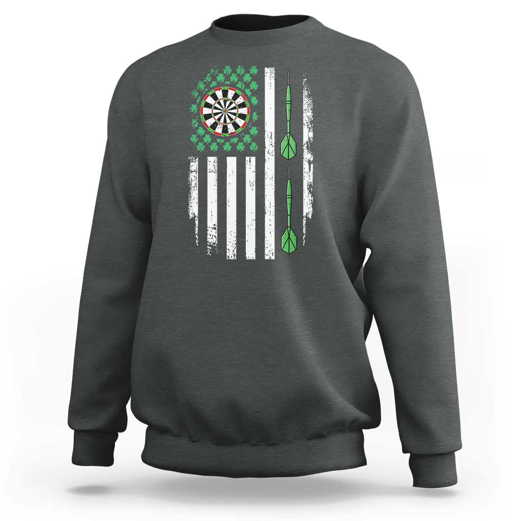 Irish American Darts Shamrock Flag Gift Sweatshirt